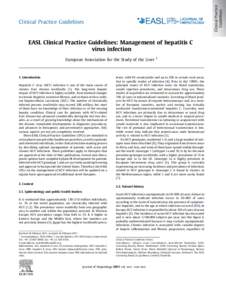 Clinical Practice Guidelines  EASL Clinical Practice Guidelines: Management of hepatitis C virus infection European Association for the Study of the Liver