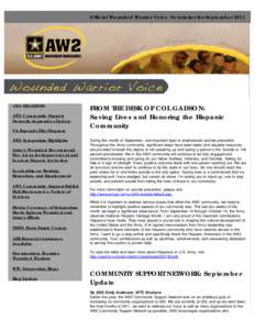 Official Wounded Warrior Voice Newsletter for September[removed]AW2 HEADLINES AW2 Community Support Network: September Update VA Expands Pilot Program