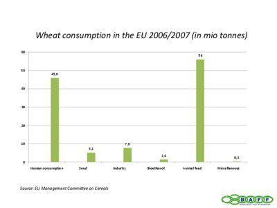 Wheat consumption in the EU[removed]in mio tonnes) 60