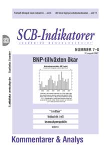 Fortsatt dämpat inom industrin …sid 4  All time high på arbetsmarknaden …sid 11 SCB-Indikatorer E