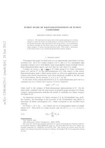 FUSION RULES OF EQUIVARIANTIZATIONS OF FUSION CATEGORIES arXiv:1206.6625v1 [math.QA] 28 Jun[removed]SEBASTIAN BURCIU AND SONIA NATALE