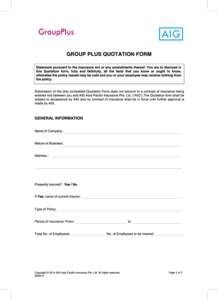 GroupPlus Quotation Form