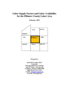 Labor Supply Factors and Labor Availability for the Fillmore County Labor Area February, 2012 York