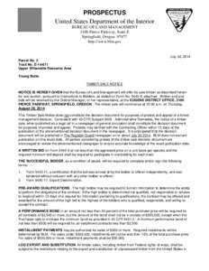 PROSPECTUS United States Department of the Interior BUREAU OF LAND MANAGEMENT 3106 Pierce Parkway, Suite E Springfield, Oregon[removed]http://www.blm.gov