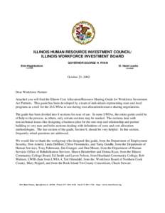 ILLINOIS HUMAN RESOURCE INVESTMENT COUNCIL/ ILLINOIS WORKFORCE INVESTMENT BOARD GOVERNOR GEORGE H. RYAN Elzie Higginbottom  Dr. Hazel Loucks