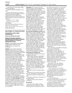 [removed]Federal Register / Vol. 79, No[removed]Monday, December 15, [removed]Notices 6. State Historic Preservation OfficeSection 106 (MOA) 7. Title VI of the Civil Rights Act of