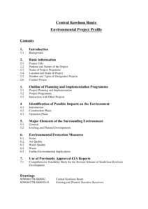 Central Kowloon Route Environmental Project Profile Contents 1.  Introduction