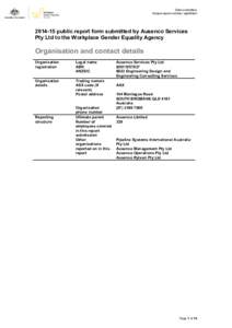 Date submitted: Unique report number: ejjx6iidahpublic report form submitted by Ausenco Services Pty Ltd to the Workplace Gender Equality Agency