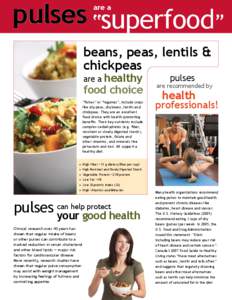 pulses “superfood” are a beans, peas, lentils & chickpeas are a healthy