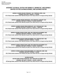 Financial economics / United States Treasury security / Series E bond / Bond / Maturity / State of Israel Bonds / Canada Savings Bond / Government bonds / Debt / Economics