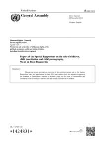 Human behavior / Crime / Child labour / Sex industry / Sex crimes / Prostitution of children / Special Rapporteur on the sale of children /  child prostitution and child pornography / Special Rapporteur / Child pornography / Child sexual abuse / Human sexuality / Human trafficking