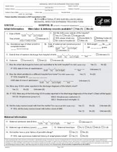 Active Bacterial Core Surveillance (ABCs) Neonatal Infection Expanded Tracking Form