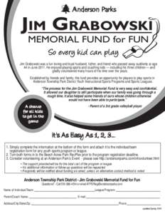 Jim Grabowksi Memorial Fund Form