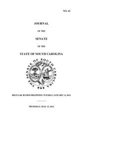 NO. 63  JOURNAL OF THE  SENATE