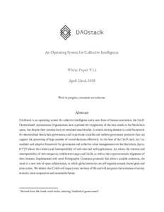      An Operating System for Collective Intelligence    White Paper​V1.1  