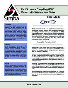 Poet Secures a Compelling ODBC Connectivity Solution from Simba Case Study Challenge