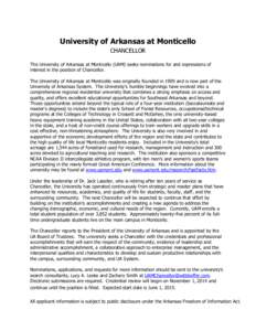 University of Arkansas at Monticello / Virginia / Southern United States / Confederate States of America / University of Arkansas System / Arkansas / Monticello / University of Arkansas at Monticello School of Business / University of Arkansas at Monticello School of Education / American Association of State Colleges and Universities / North Central Association of Colleges and Schools / Great American Conference