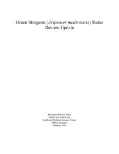 Green Sturgeon Status Review Update