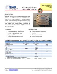 AM07511037UM-3H January 2014 Rev1 Power Amplifier Module[removed]0GHz, 25dB, 5W
