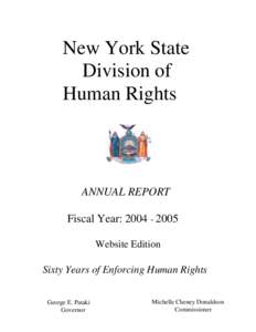 New York State Division of Human Rights ANNUAL REPORT Fiscal Year: [removed]