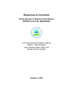 Brayton Point Responses to Comments: Public Review of Brayton Point Station