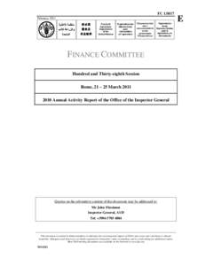 Risk / Internal audit / Enterprise risk management / Institute of Internal Auditors / Audit committee / Audit / Food and Agriculture Organization / Business continuity / Internal control / Auditing / Accountancy / Business