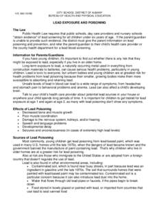 Matter / Mental retardation / Occupational safety and health / Lead / Lead poisoning / Pica / Animal lead poisoning / Cadmium poisoning / Health / Toxicology / Medicine