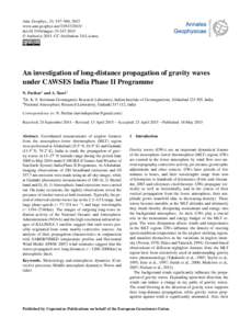 Ann. Geophys., 33, 547–560, 2015 www.ann-geophys.netdoi:angeo © Author(sCC Attribution 3.0 License.  An investigation of long-distance propagation of gravity waves