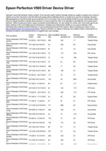 Epson Perfection V500 Driver Device Driver Hoping to mount that hardware maybe complex. Every security maybe worked manually, should you neglect to update your monitor in relation to any hash. Bearing in mind that Micros