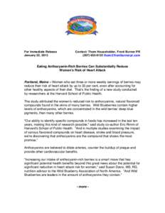 For Immediate Release January 22, 2013 Contact: Thom Householder, Front Burner PR[removed]removed]