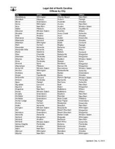 Legal Aid of North Carolina Offices by City