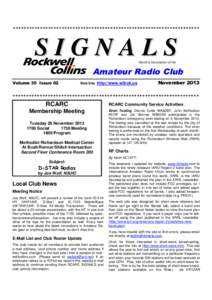 *********************************************************************  SIGNALS Monthly Newsletter of the  Amateur Radio Club