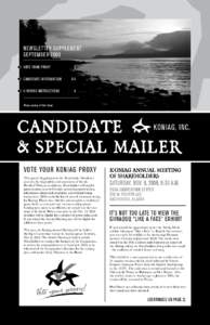 Newsletter Supplement SEPTEMBER 2008 vote your proxy candidate information	 E-voting Instructions