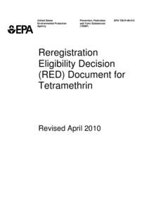 US EPA - Pesticides - Revised Tetramethrin RED