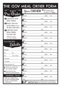 THE GOV MEAL ORDER FORM EA SY Pre~Order A COMPLETE YOUR MEAL ORDER