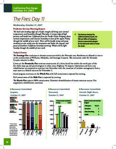 California Fire Siege October 31, 2007 The Fires: Day 11 Wednesday, October 31, 2007 Predictive Services Morning Report: