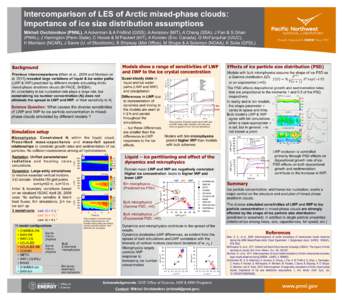 Intercomparison of LES of Arctic mixed-phase clouds: Importance of ice size distribution assumptions Mikhail Ovchinnikov (PNNL), A Ackerman & A Fridlind (GISS), A Avramov (MIT), A Cheng (SSA), J Fan & S Ghan (PNNL), J Ha