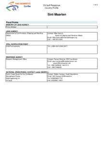 Oil Spill Response Country Profile Sint Maarten Focal Points MINISTRY OF LEAD AGENCY