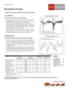 March 06, 2015  Economics Group Weekly Economic & Financial Commentary U.S. Review
