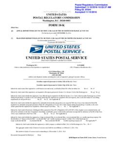 Draft November 15, Postal Regulatory Commission Submitted:53:37 AM Filing ID: 97841 Accepted