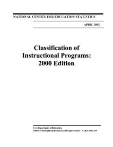 Classification of Inastructional Programs - CIP 2000