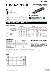 DC-DC Converter for LC Panels with LED Backlights ALD-214012PJ132 ■ Features ●Two outputs