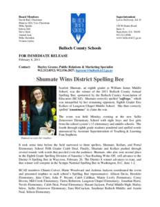 Scripps National Spelling Bee / Spelling / Georgia / Geography of the United States / Bulloch County School District / Geography of Georgia / Statesboro /  Georgia / Spelling bee