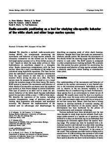 Marine Biology[removed]: 429±446  Ó Springer-Verlag 2001 A. Peter Klimley á Burney J. Le Boeuf Kelly M. Cantara á John E. Richert
