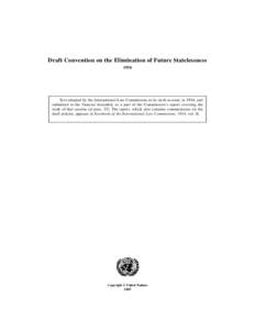 Draft Convention on the Elimination of Future Statelessness, 1954