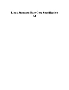 Linux Standard Base Core Specification 3