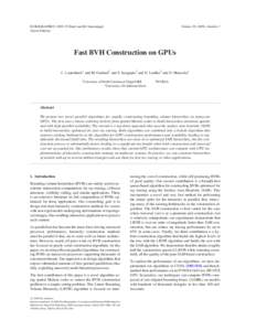EUROGRAPHICSP. Dutré and M. Stamminger (Guest Editors) Volume), Number 2  Fast BVH Construction on GPUs