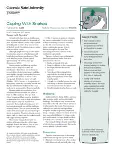 Coping With Snakes Fact Sheet No.	[removed]Natural Resources Series| Wildlife  by M. Cerato and W.F. Andelt*