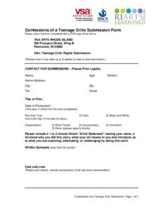Microsoft Word - Teenage Critic Digital Story Submission Form.doc