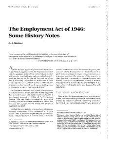 The Employment Act of 1946: Some History Notes
